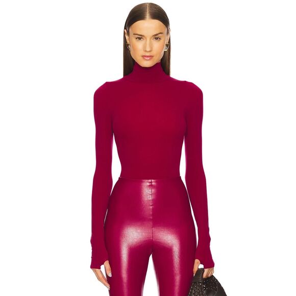 Commando  The Ballet Turtleneck Bodysuit With Thumb Holes Raspberry O/S New - Picture 2 of 5